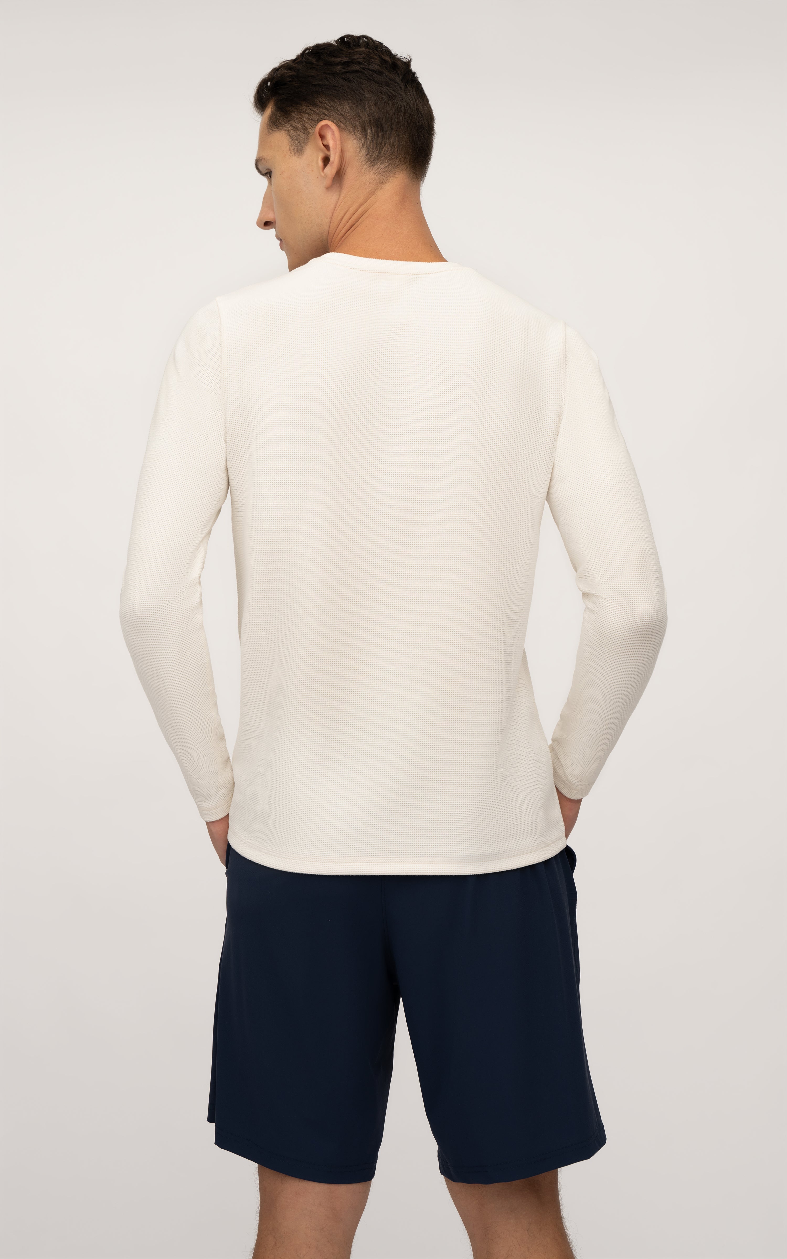 Mens Supreme Hyperlite Waffle Long Sleeve Crew Neck Shirt - 90 Degree by Reflex