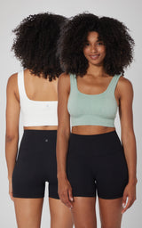 2 PK Stonewash Seamless Bra Tank - 90 Degree by Reflex
