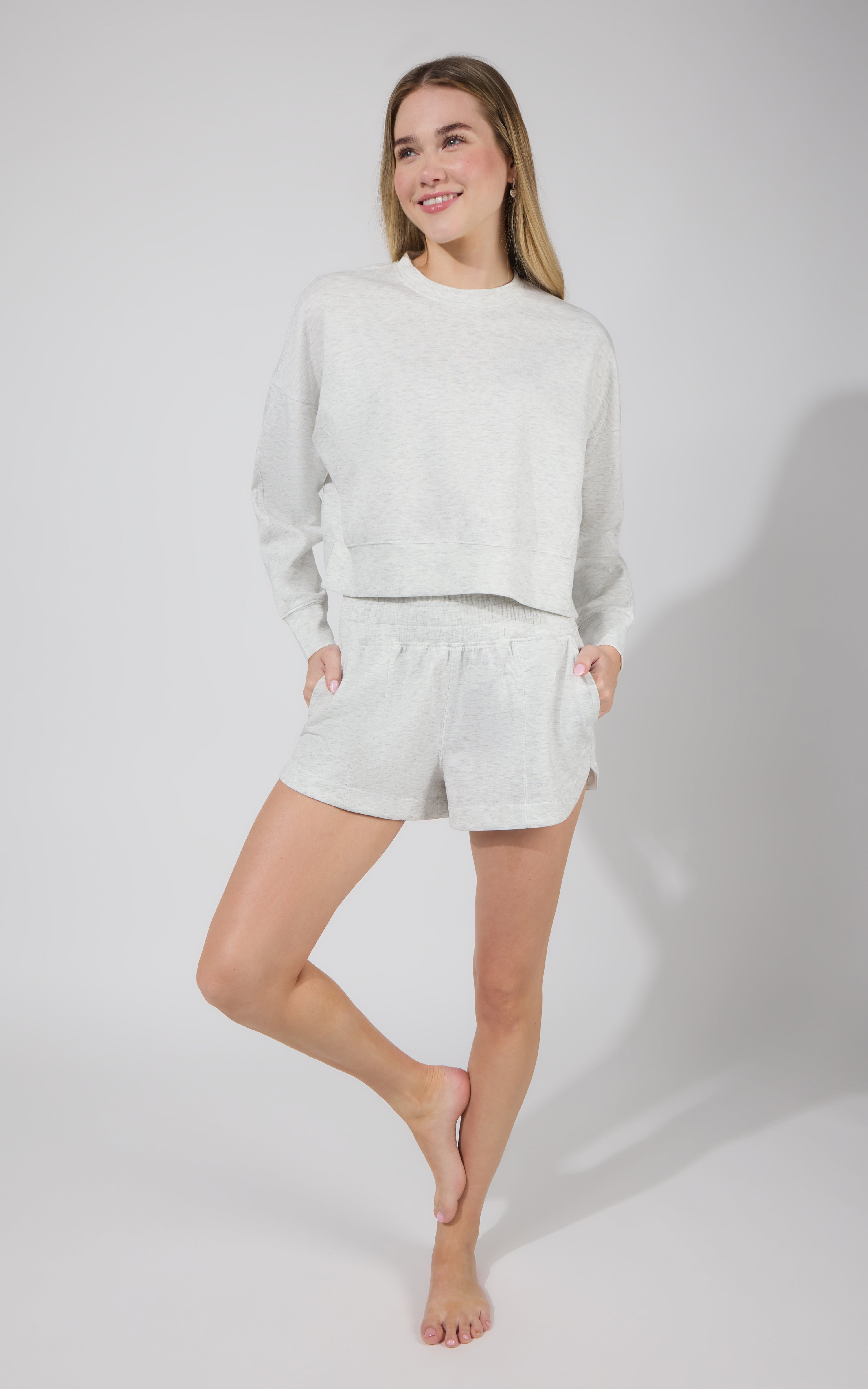 Softlite Pullover Sweatshirt and Short Set - 90 Degree by Reflex