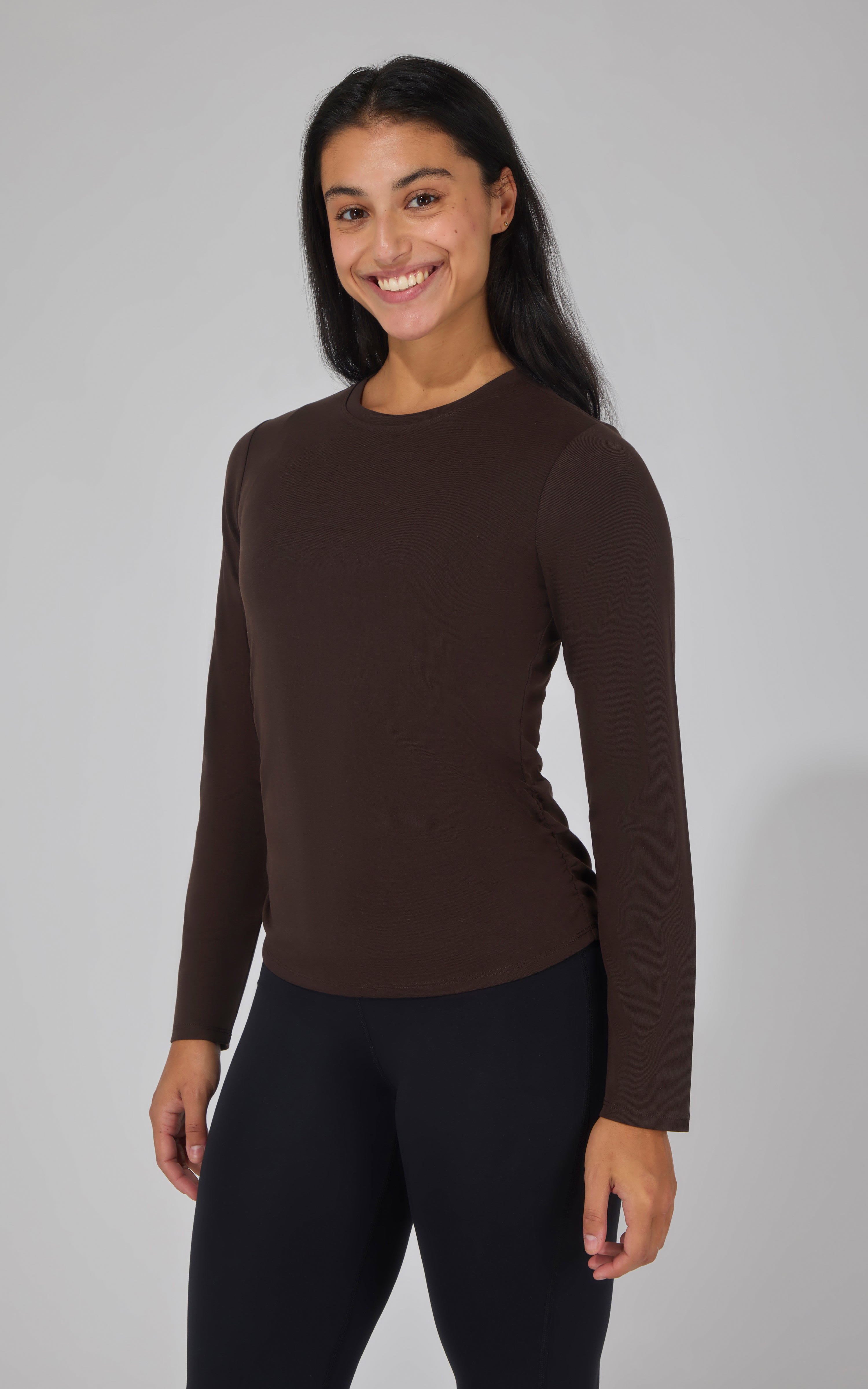 Yogalicious 2 PK Side Ruched Long Sleeve Top - 90 Degree by Reflex