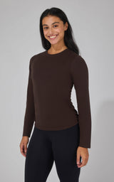 2 PK Side Ruched Long Sleeve Top