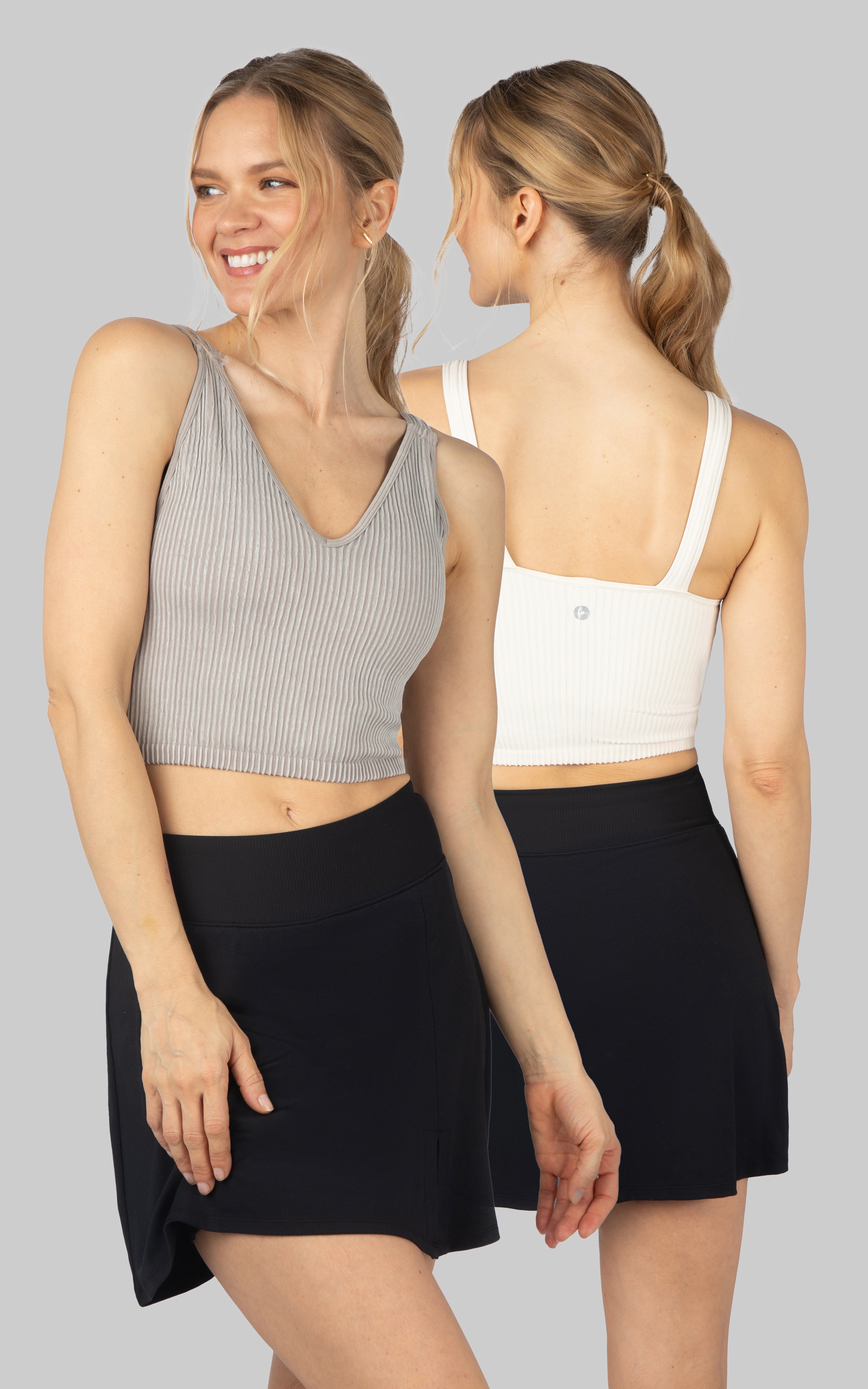 2 PK Stone Wash V-Neck Tank - Our Stone Story - 90 Degree by Reflex