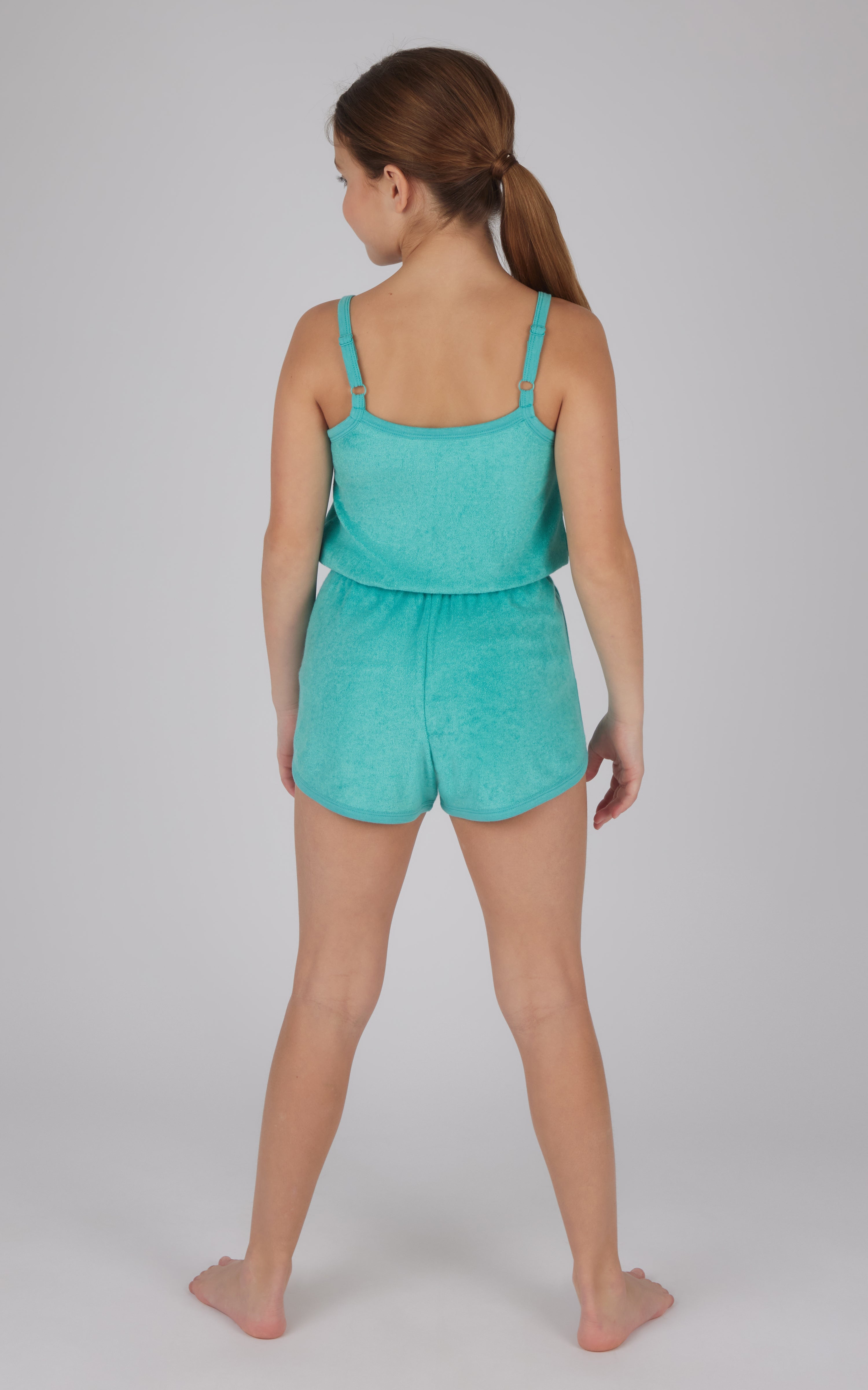 Girls Towel Terry Tie Waist Romper - 90 Degree by Reflex
