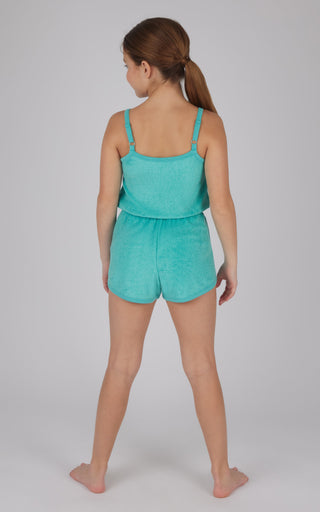 Girls Towel Terry Tie Waist Romper - 90 Degree by Reflex