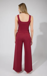 Terry Corset Tank & Fleece Wide Leg Pant Set - 90 Degree by Reflex