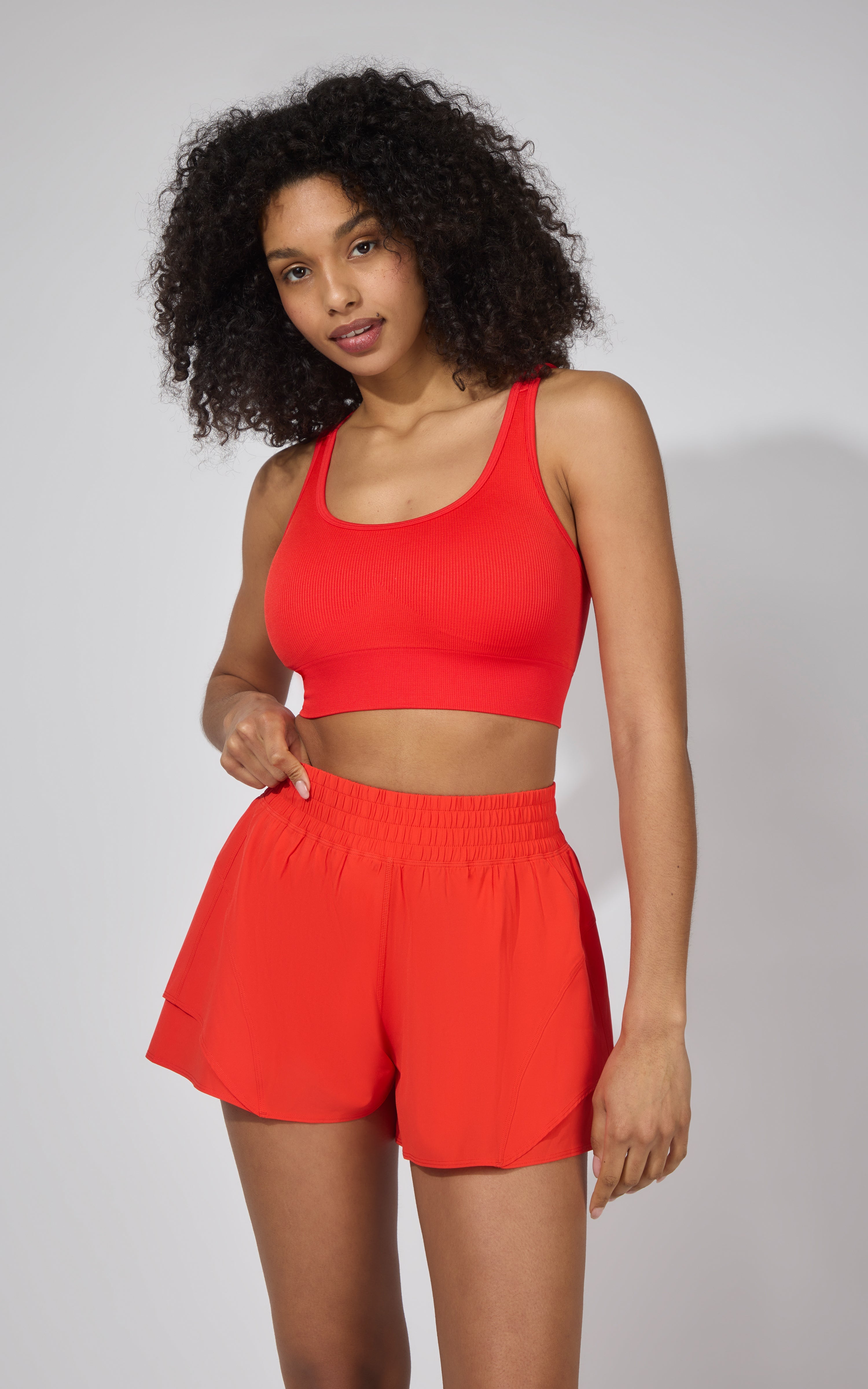 Seamless Rib Celise Bra & Short Set - 90 Degree by Reflex