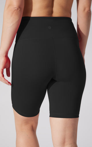 Womens High Waist Ribbed 9" Biker Shorts