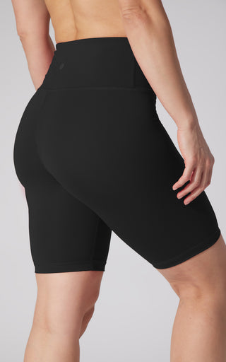 Womens High Waist Ribbed 9" Biker Shorts