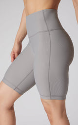 High Waist Ribbed 9" Biker Shorts - 90 Degree by Reflex