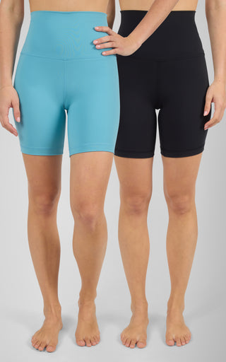 2 PK Lux 7" Super High Waist Bike Short - 90 Degree by Reflex