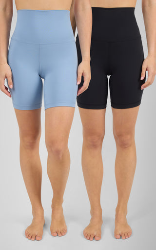 2 PK Lux 7" Super High Waist Bike Short - 90 Degree by Reflex