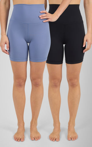 2 PK Lux 7" Super High Waist Bike Short - 90 Degree by Reflex