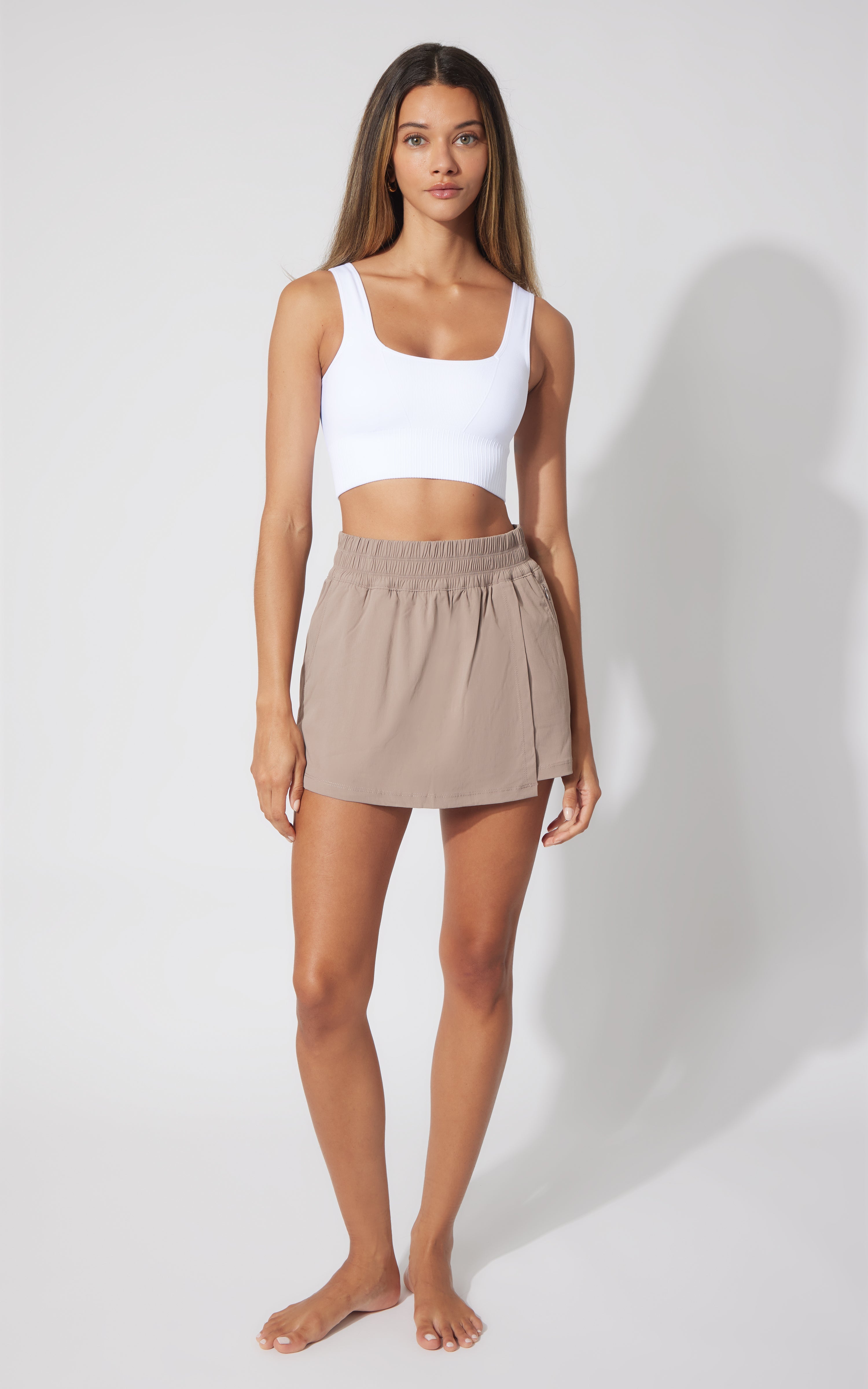Trekki Trail Path Commuter Outdoor Utility Skort with Elastic Waistband - 90 Degree by Reflex