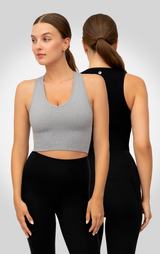 2 PK Ribbed V-Neck Tank Top - 90 Degree by Reflex