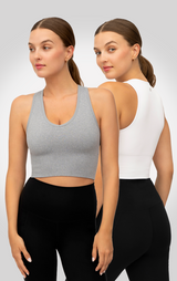 2 PK Ribbed V-Neck Tank Top - 90 Degree by Reflex