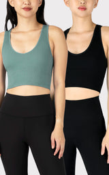 2 PK Ribbed V-Neck Tank Top - 90 Degree by Reflex