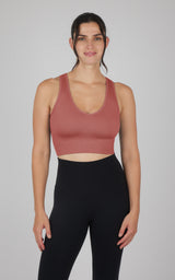 Seamless V-Neck Crop Ribbed Tank Top - 90 Degree by Reflex
