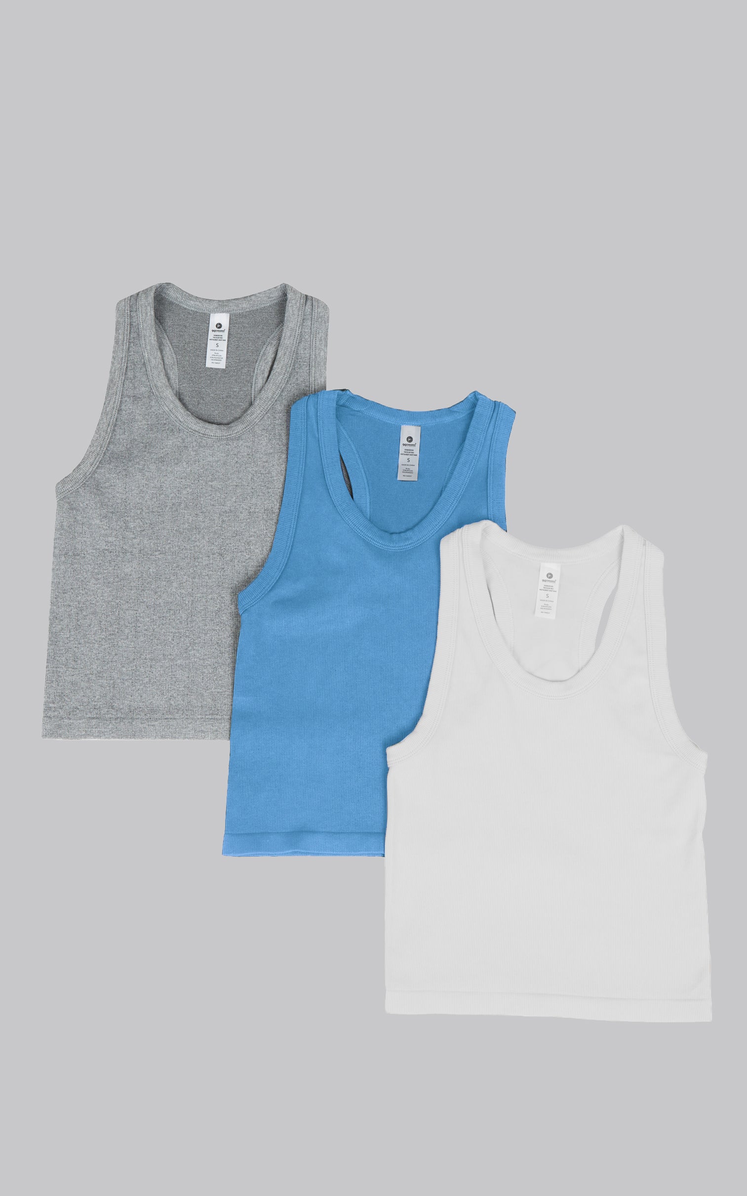 3 PK Ribbed Racerback Tank