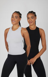 2 PK Seamless Racerback Tank Top with Built in Bra - 90 Degree by Reflex