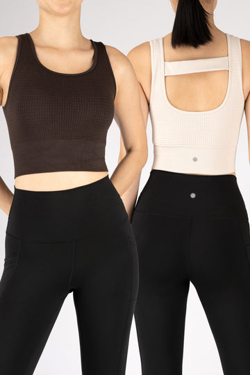 2 Pack Waffle Seamless Melanie Scoop Neck Bra