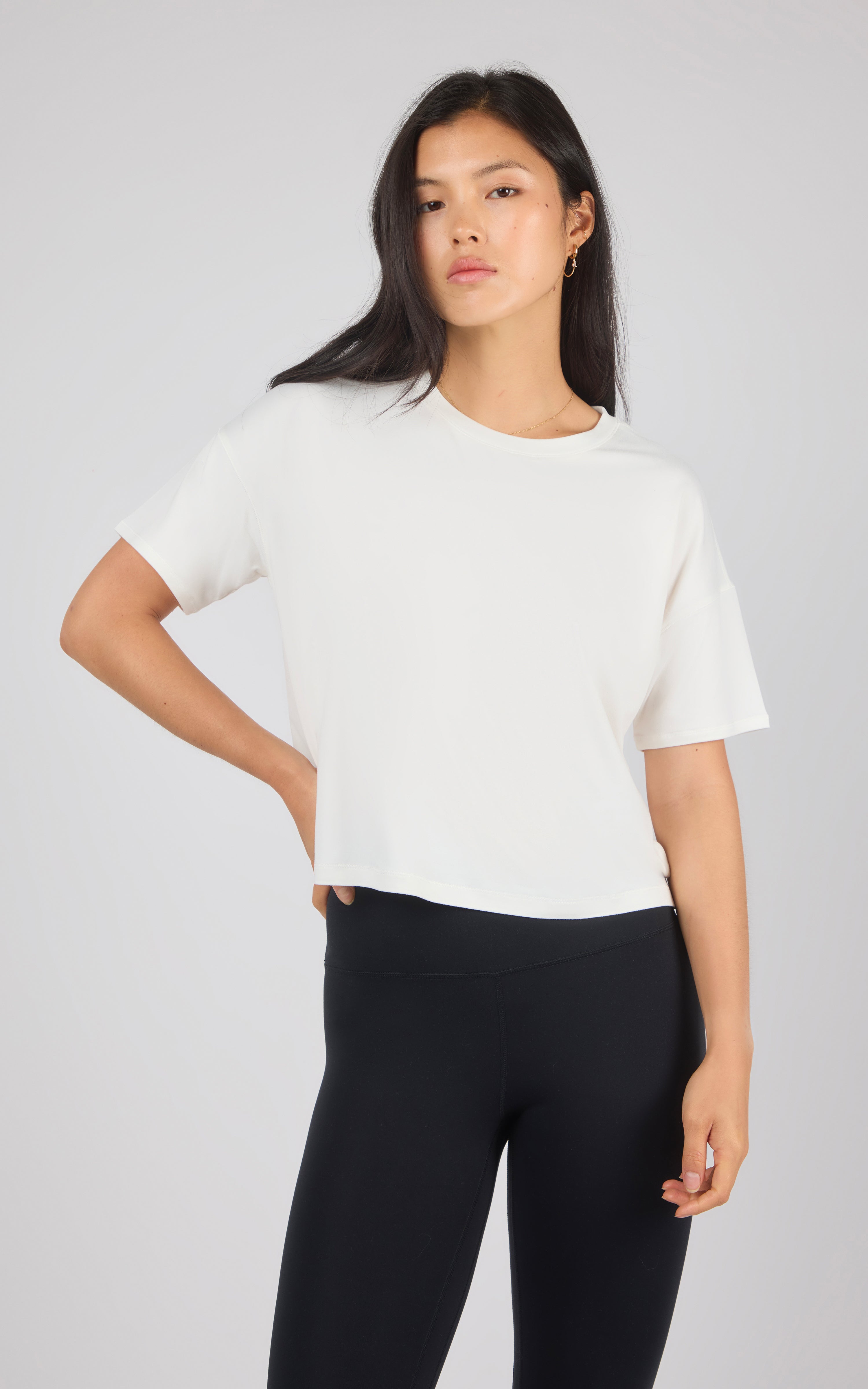 2 Pack Super Soft Deluxe Boxy Cropped Tee - 90 Degree by Reflex