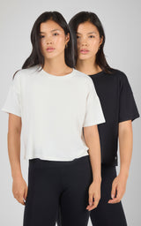 2 Pack Super Soft Deluxe Boxy Cropped Tee - 90 Degree by Reflex