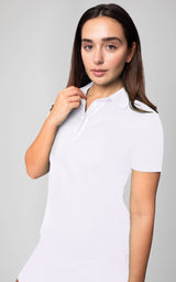 Pique Tee Time Polo Top with Ruched Detail - 90 Degree by Reflex