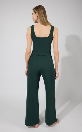 Terry Corset Tank & Fleece Wide Leg Pant Set - 90 Degree by Reflex