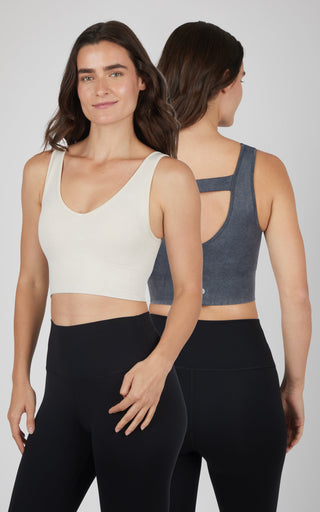 2 PK Stone Wash Bra Tank - 90 Degree by Reflex