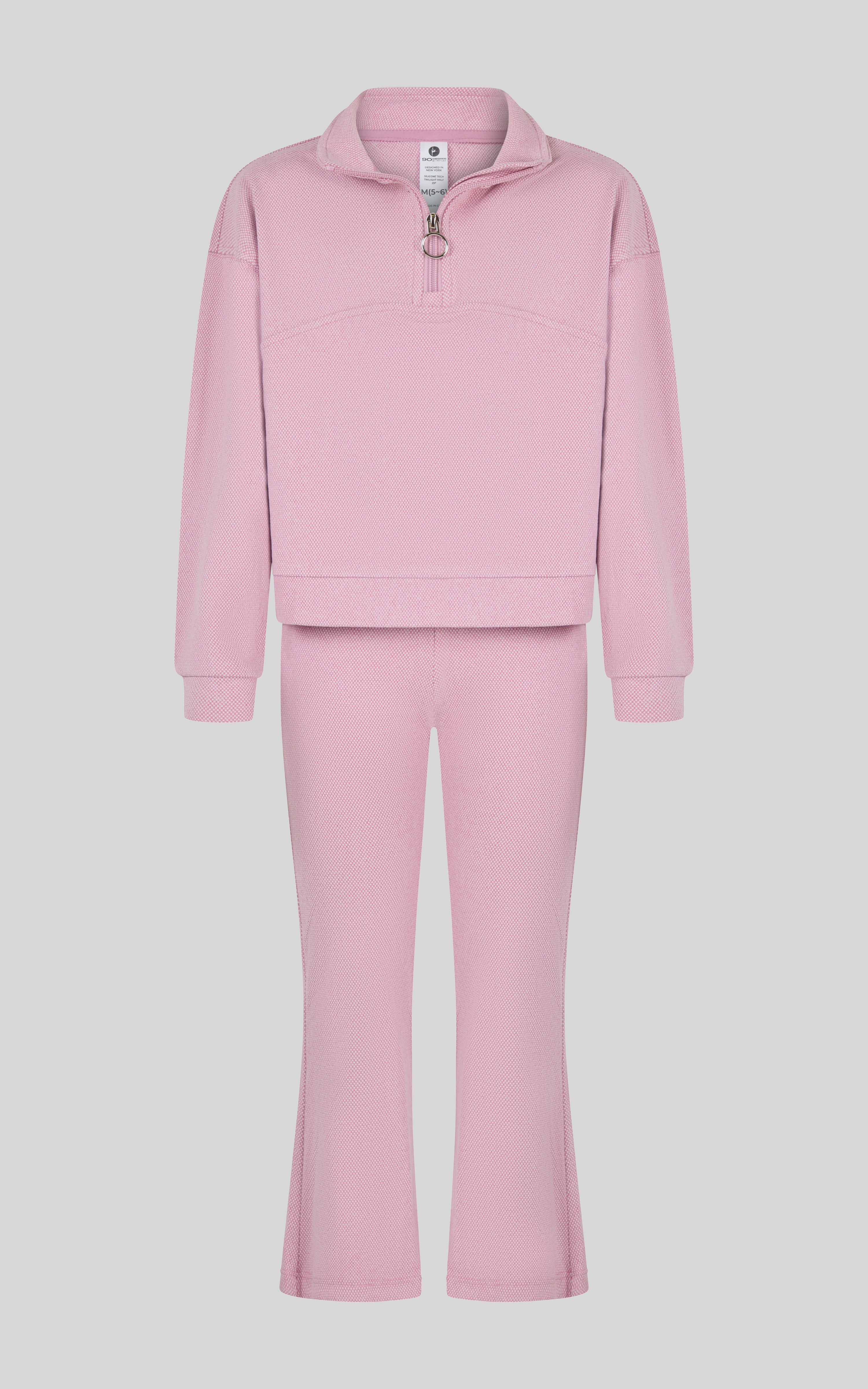 Toddler Girls’ Half-Zip & Flare Pants Set - Mauve Orchid - 1