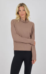 Cozy Waffle Meadowlark Funnel Neck Pullover