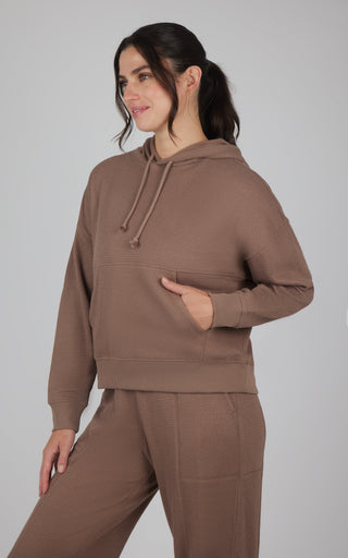 Brushed Inside Waffle Offline Pullover Hoodie - 90 Degree by Reflex