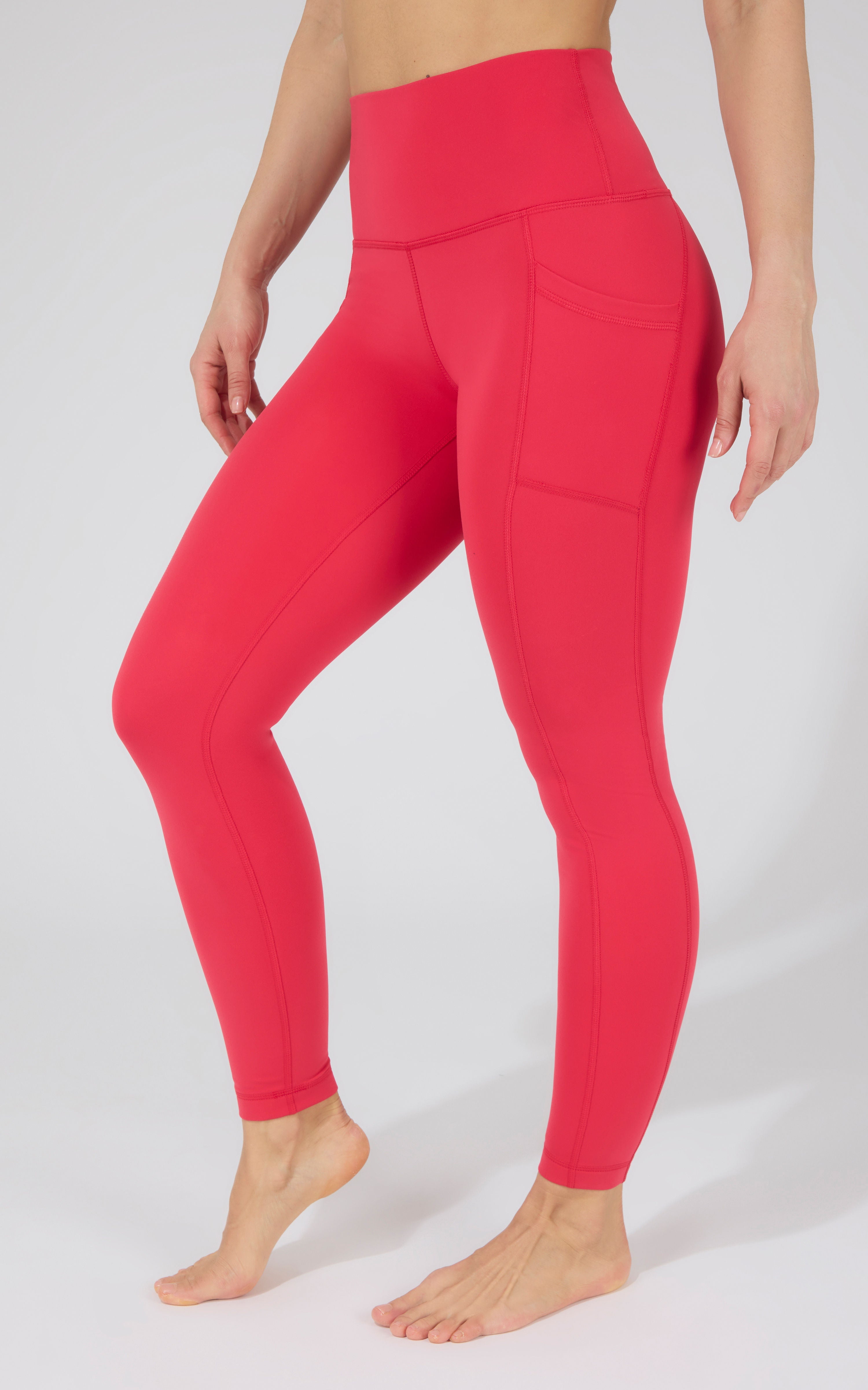 Cold Gear High Waist Fleece Lined Legging with Side Pockets - 90 Degree by Reflex