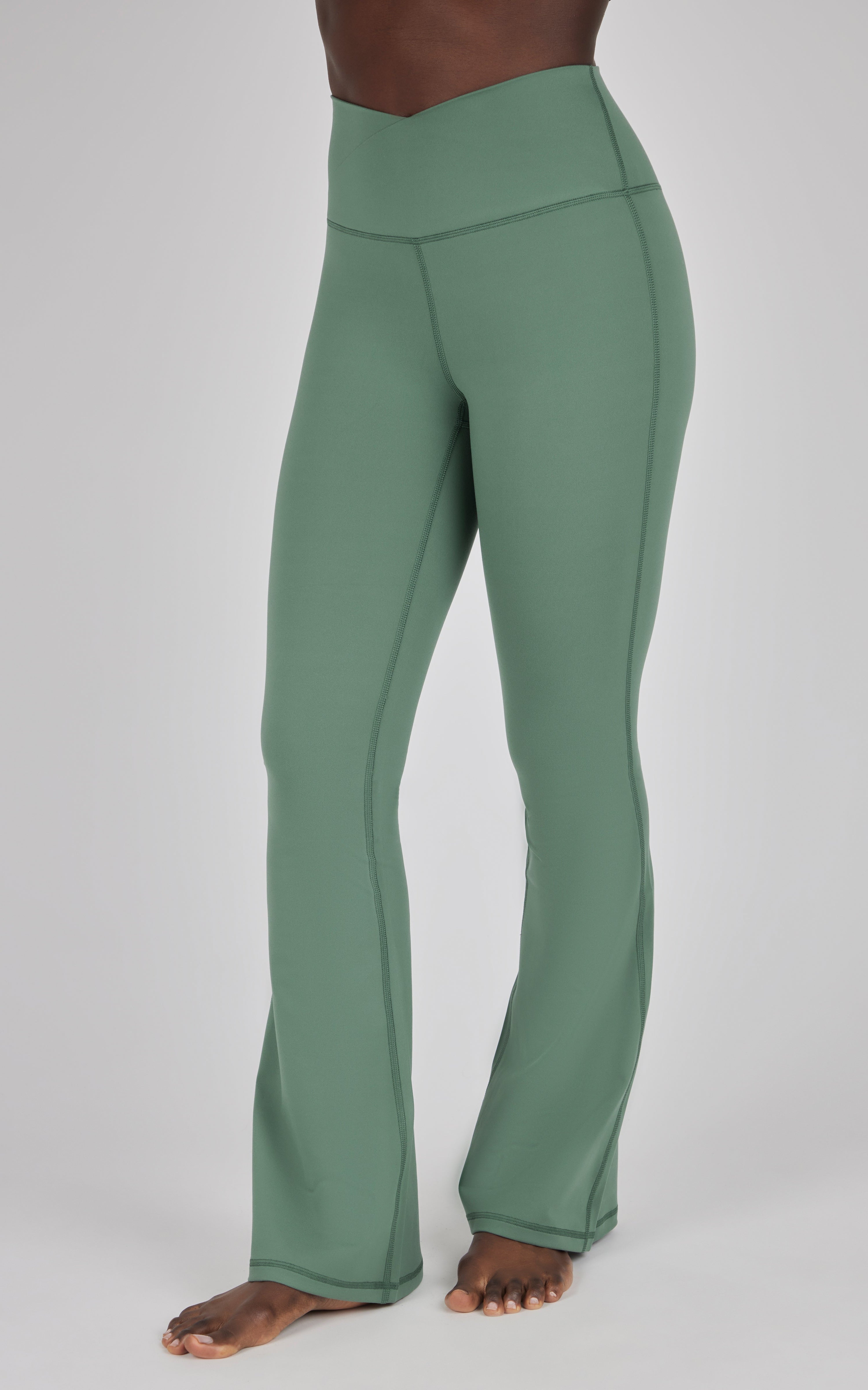 Lux Madison Crossover Elastic Free Waist 31 1/2 inch Flare Leg Pant - 90 Degree by Reflex