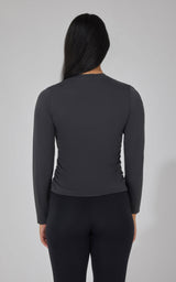 2 PK Side Ruched Long Sleeve Top - 90 Degree by Reflex
