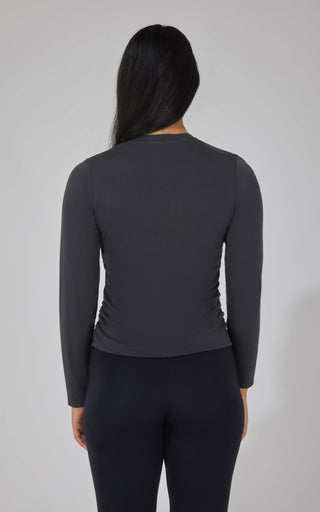 2 PK Side Ruched Long Sleeve Top - 90 Degree by Reflex