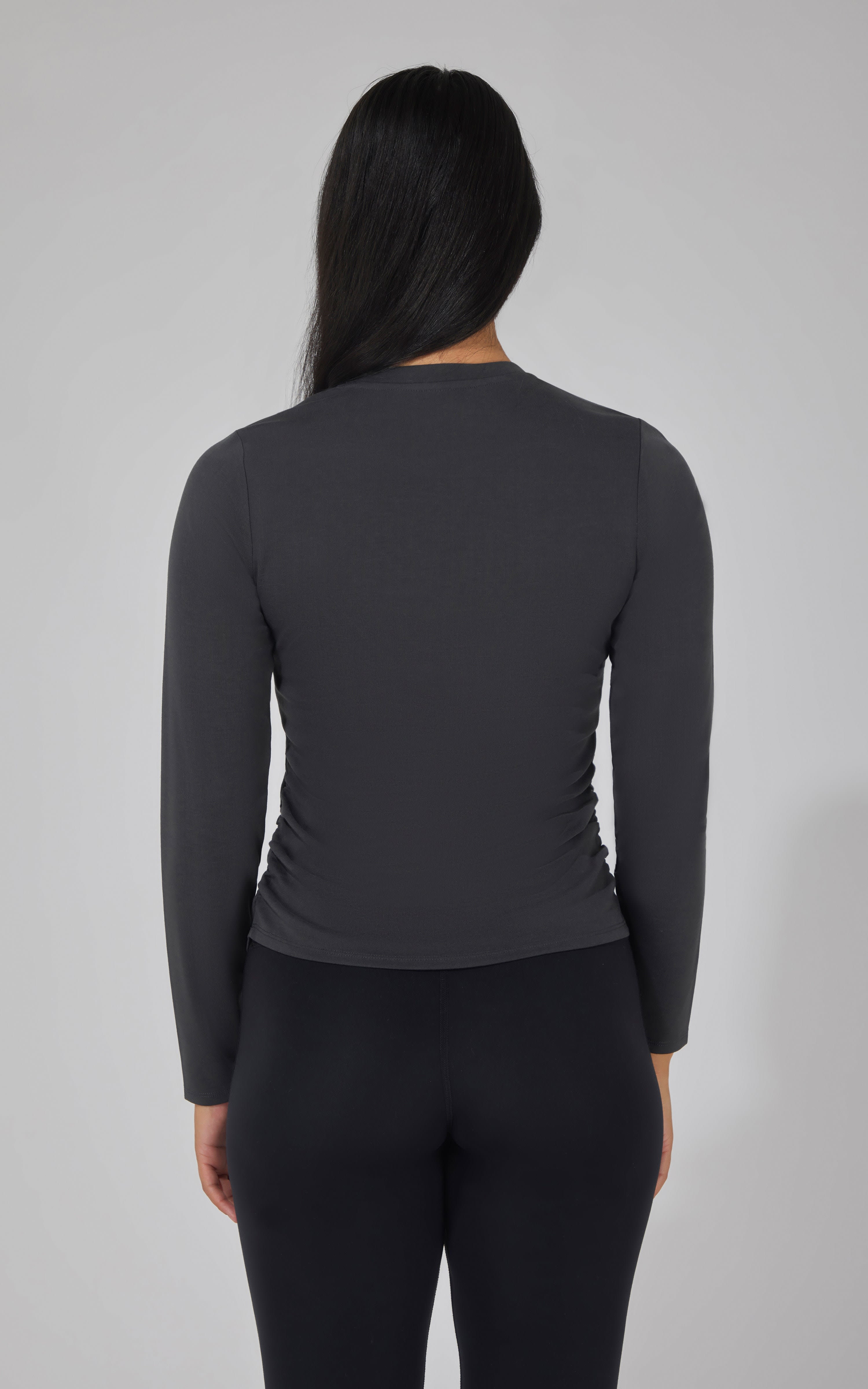 Yogalicious 2 PK Side Ruched Long Sleeve Top - 90 Degree by Reflex