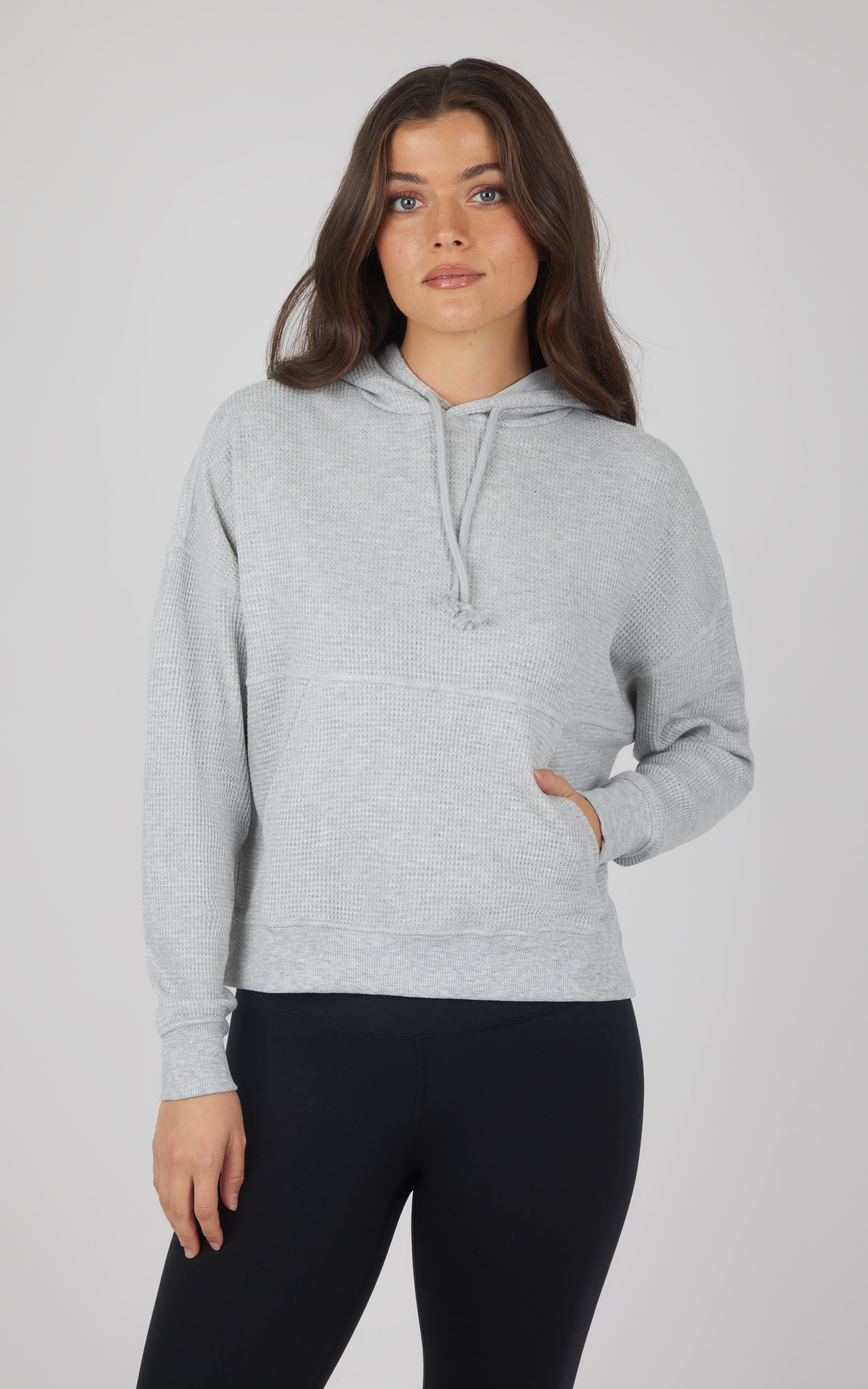Brushed Inside Waffle Offline Pullover Hoodie - 90 Degree by Reflex