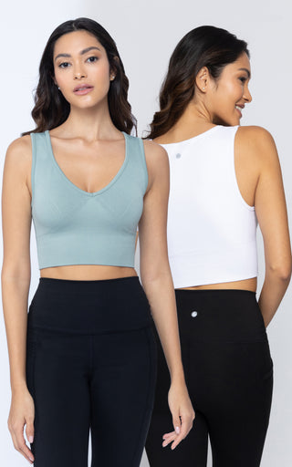 2 Pack Seamless V-Neck Sports Bra