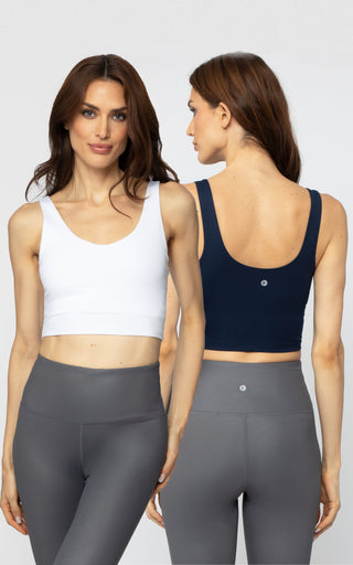 2 Pack Lux Polygiene Everyday Cloud Support Cropped Tank Top With Built In Bra