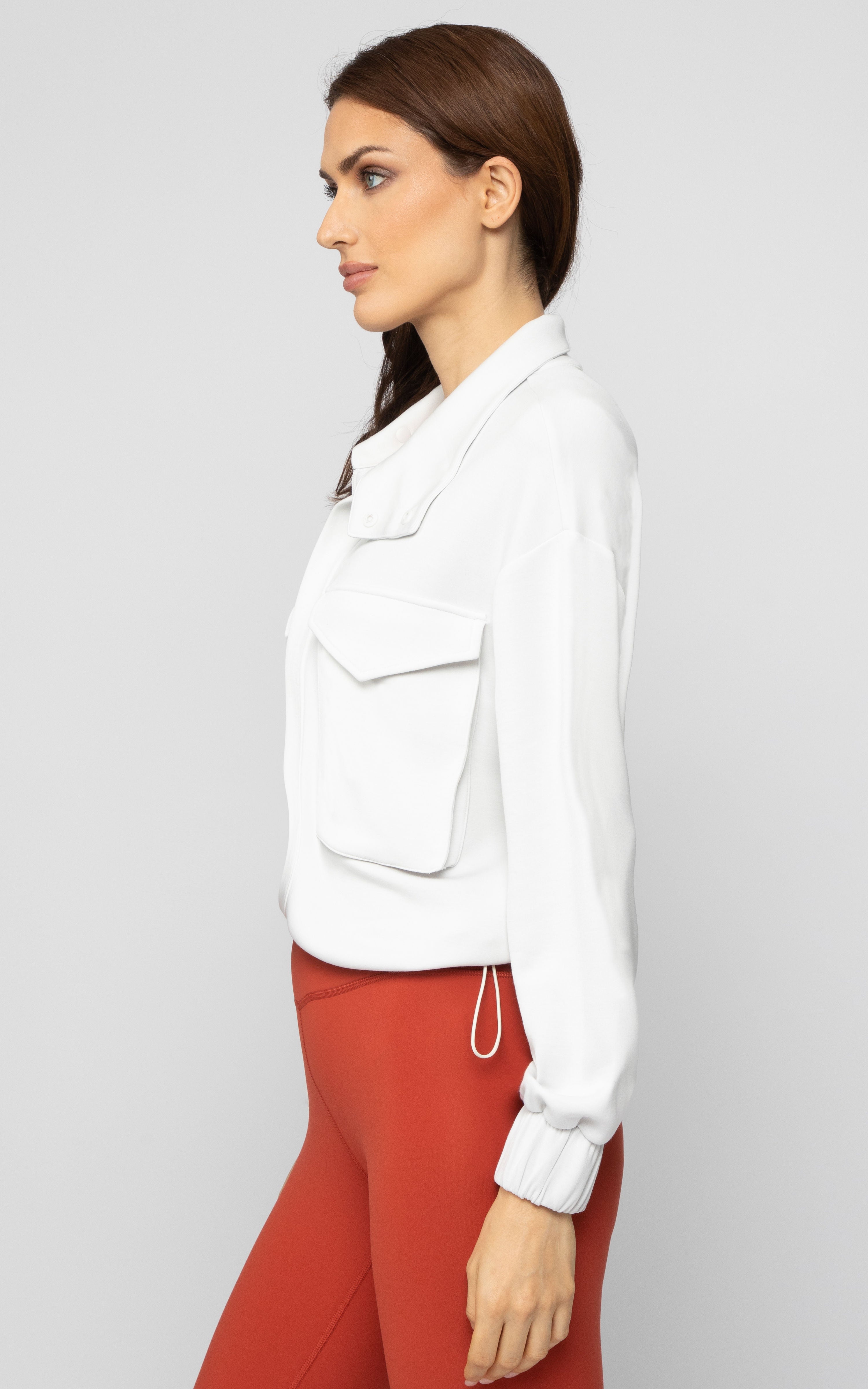 Scuba Modal Cropped Cinched Hem Jacket