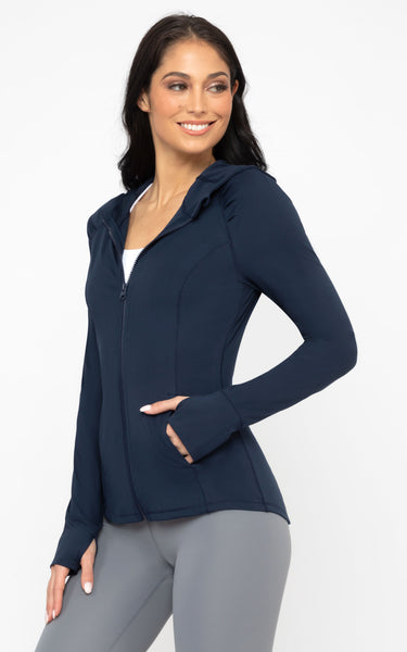 Slim Full Zip Hooded Jacket – 90 Degree by Reflex