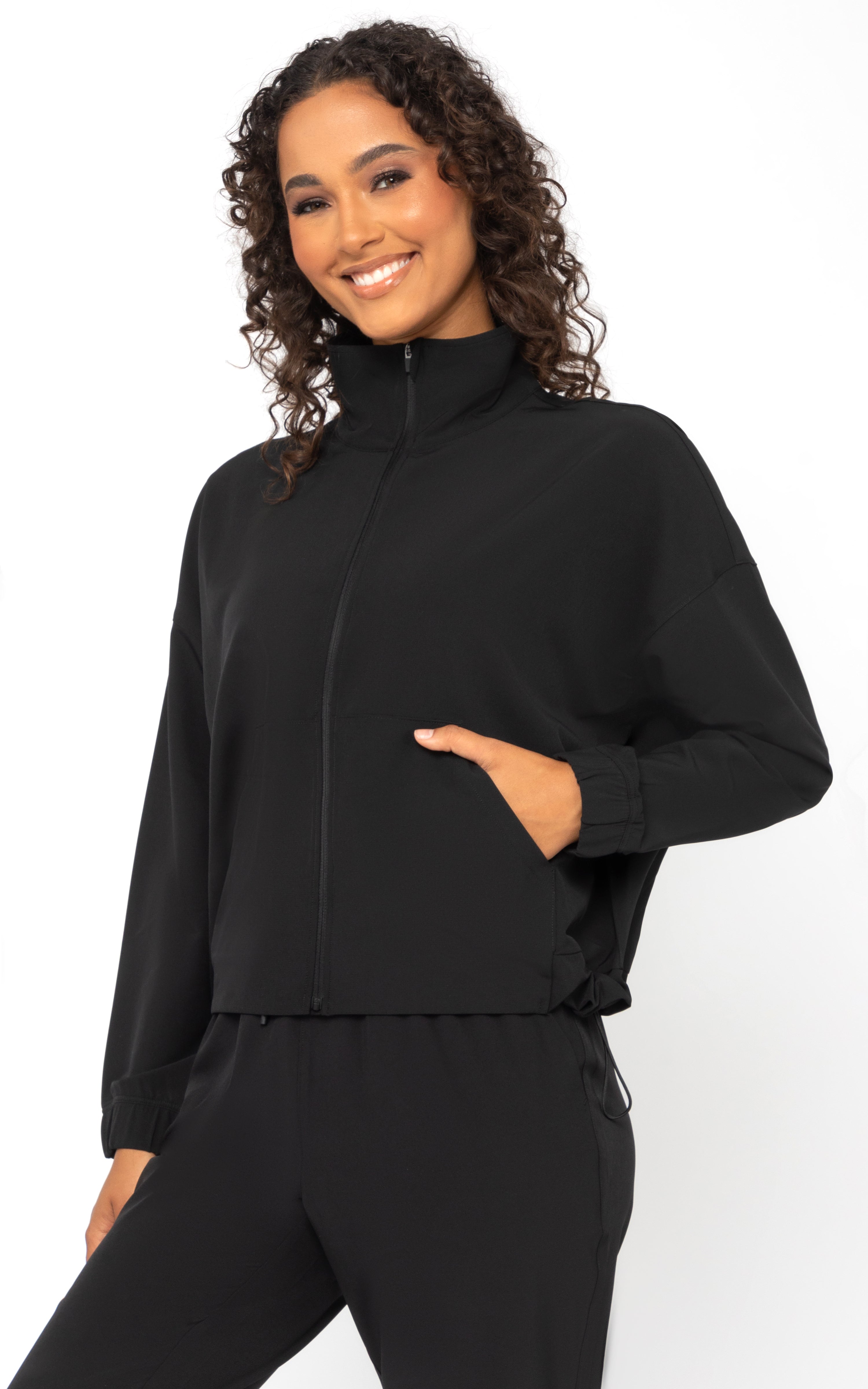 Citylite Full Zip Jacket with Front Pockets and Side Bungee Cords ...