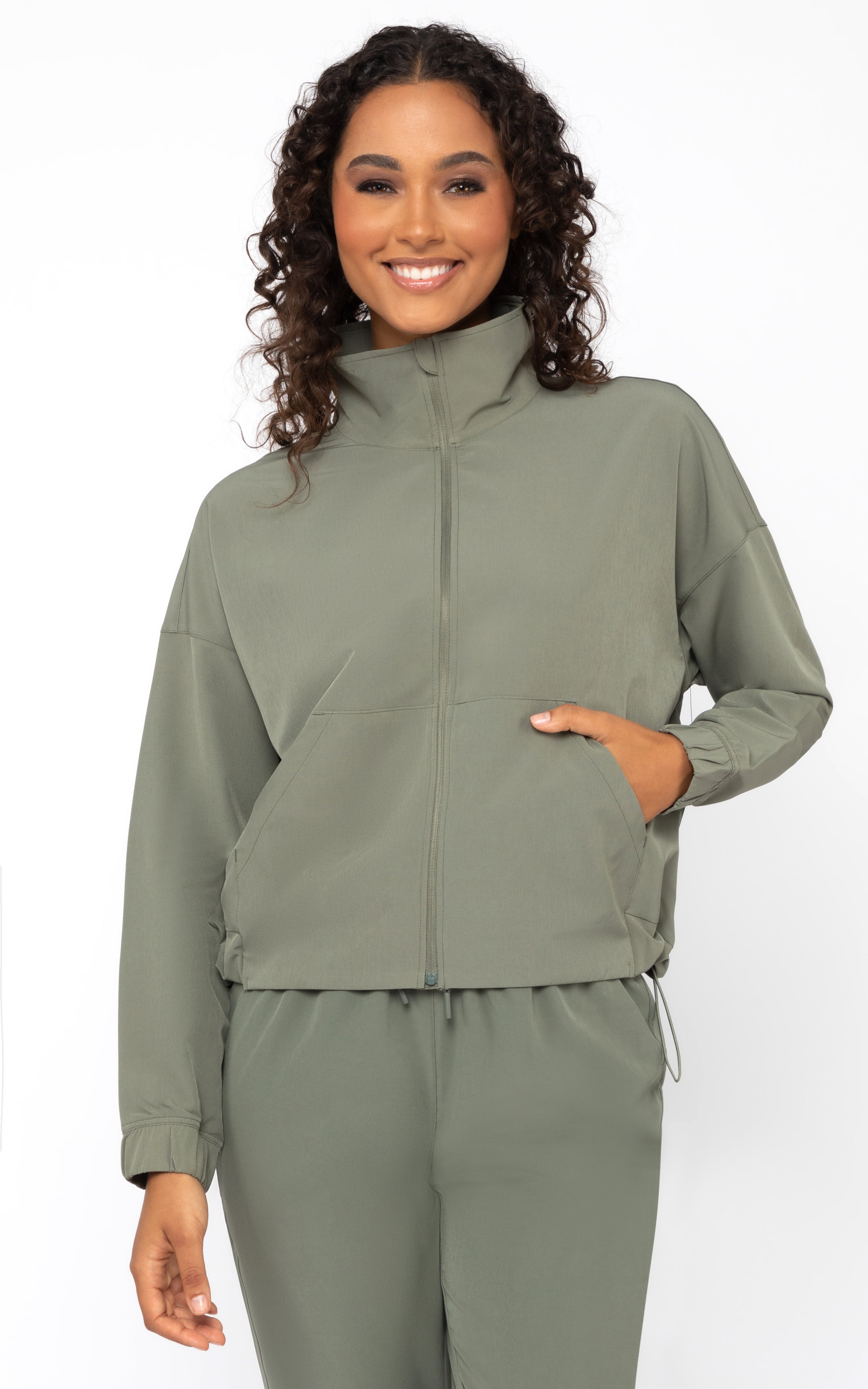 Citylite Full Zip Jacket with Front Pockets and Side Bungee Cords