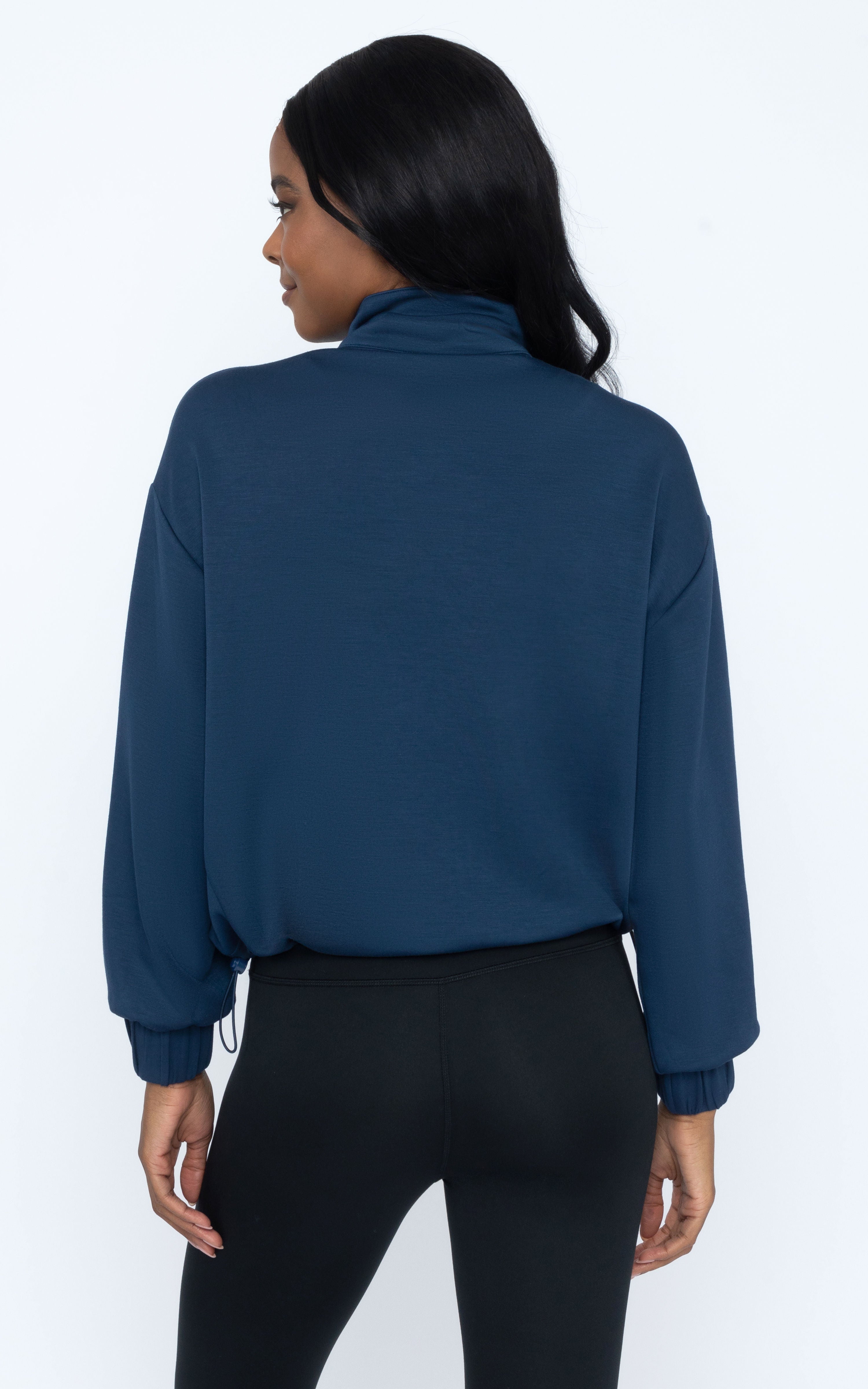 Scuba Modal Cropped Cinched Hem Jacket
