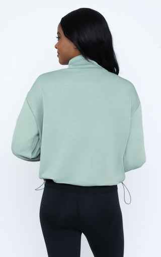 Scuba Modal Cropped Cinched Hem Jacket