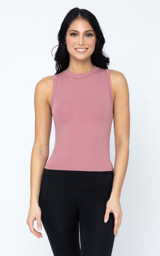 Airlite Melissa Mock Neck Cropped Tank Top