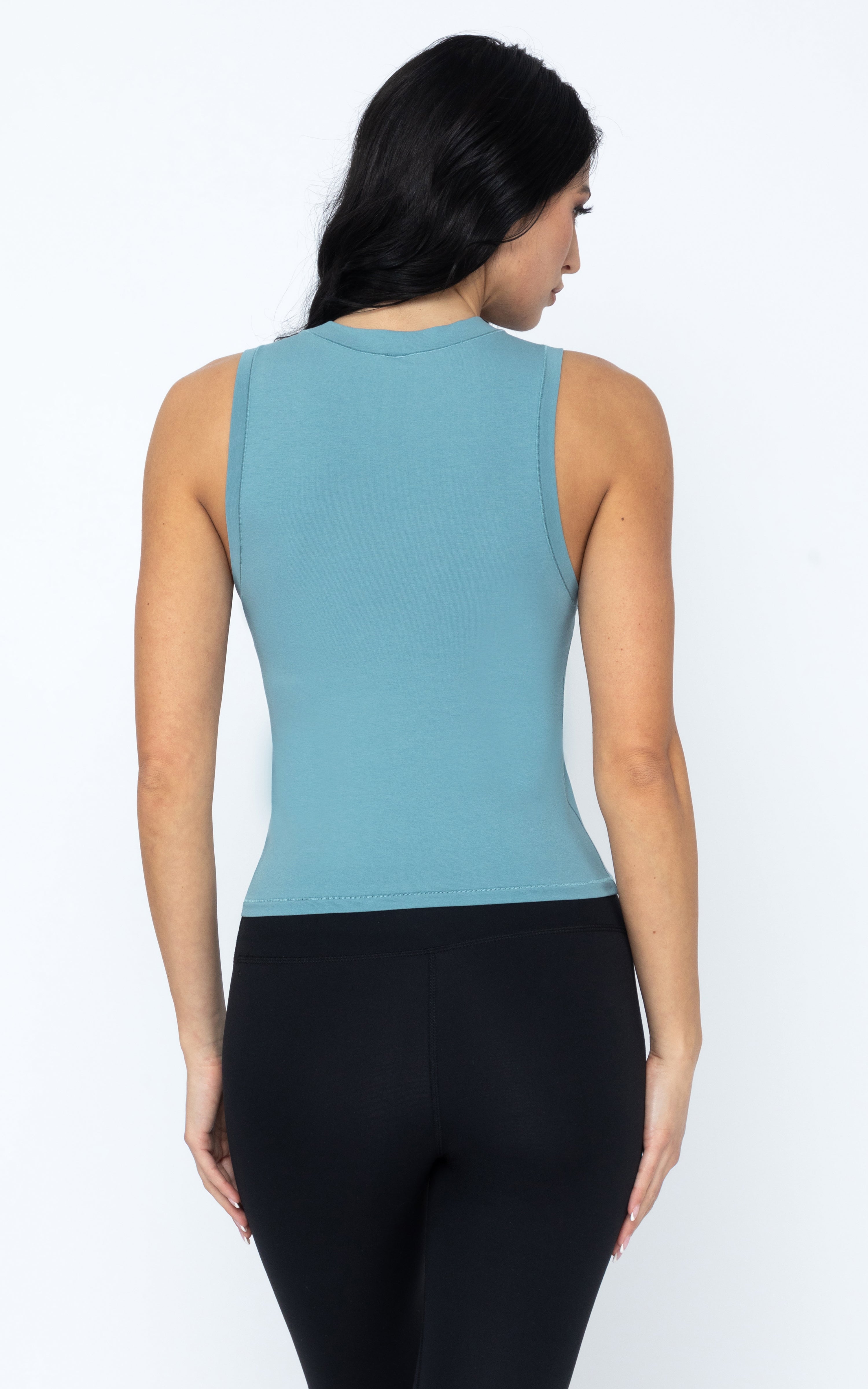Airlite Cotton Mock Neck Tank