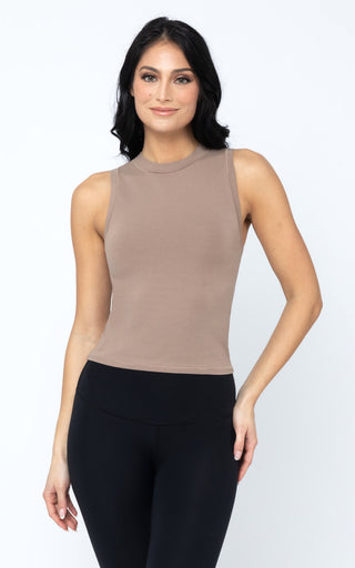 Airlite Melissa Mock Neck Cropped Tank Top