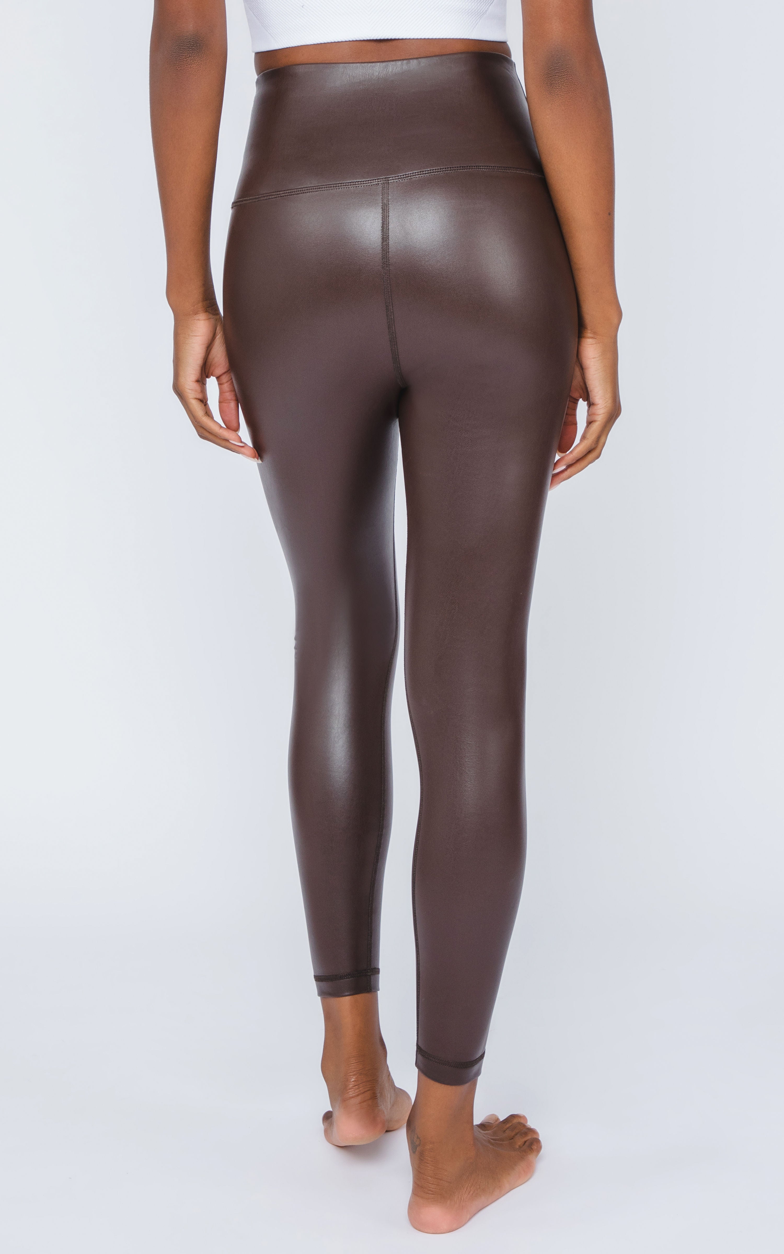 Super High Waist Faux Leather 7/8 Ankle